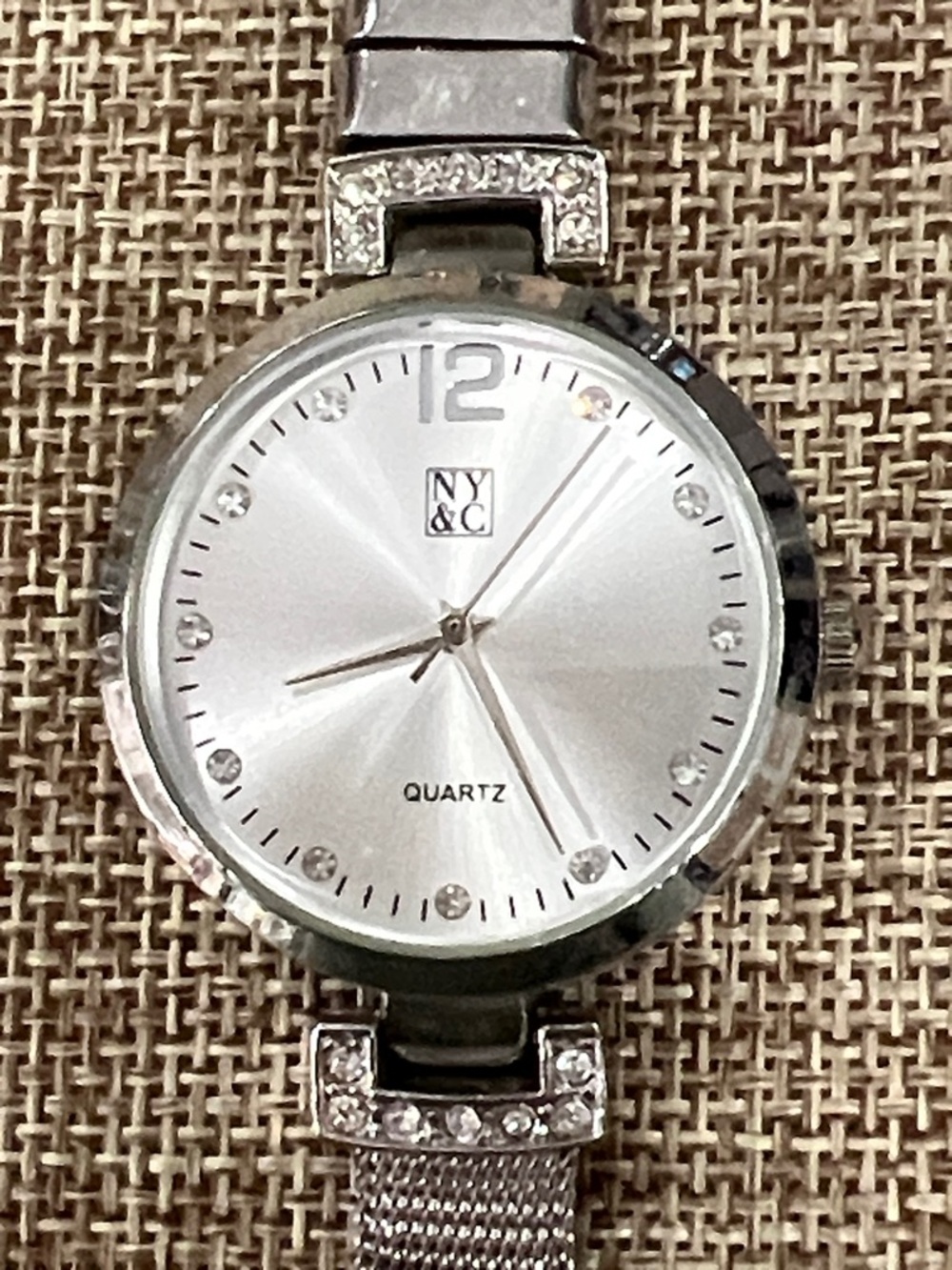 New York & Company Silver Crystal Accent Women's Watch